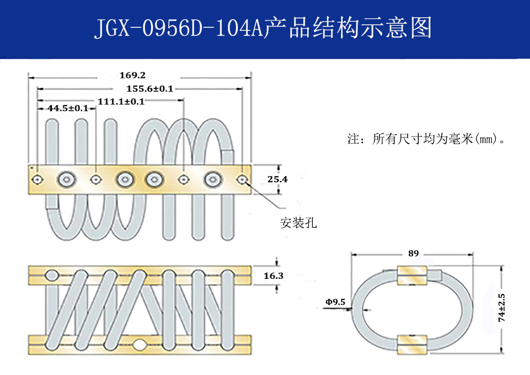 JGX-0956D-104A多應(yīng)用鋼絲繩減震器結(jié)構(gòu)